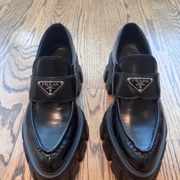 Prada Monolith logo Leather loafer size 7 - Picture 11 of 12